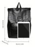 Medium Flap Backpack Black Minimalist Release Buckle For Daily