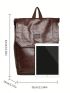 Medium Flap Backpack Brown Minimalist Release Buckle For Daily