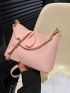 Litchi Embossed Bucket Bag Top Handle With Zipper PU