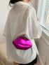 Chain Novelty Bag Lip Design Metallic PU Funky