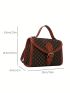 Mini Square Bag Geometric Pattern Buckle Decor Top Handle