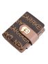 Small Wallet Letter Graphic Flap Trifold PU