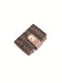 Small Wallet Letter Graphic Flap Trifold PU