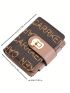 Small Wallet Letter Graphic Flap Trifold PU