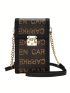 Letter Graphic Phone Wallet Flap PU Fashionable
