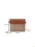 Mini Straw Bag Vacation Two Tone Flap Chain Paper