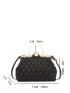 Embossed Detail Square Bag Black