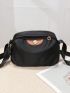 Small Square Bag Metal Decor Zipper