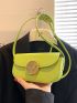 Mini Square Bag PU Flap Green