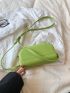 Mini Square Bag PU Flap Green