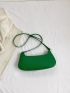 Medium Baguette Bag Embossed Detail Green