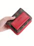 Letter Graphic Small Wallet With Zipper Multi-Function