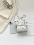 Mini Flap Square Bag Geometric Embossed Metallic Funky