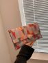 Colorblock Envelope Bag Geometric Pattern Metal Decor