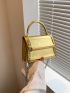 Mini Square Bag Funky Metallic Chain Flap PU