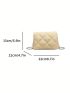 Black Square Bag Minimalist Argyle Quilted Flap Chain PU