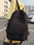 Medium Functional Backpack Solid Color Release Buckle Decor