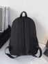 Medium Functional Backpack Solid Color Release Buckle Decor