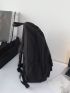 Medium Functional Backpack Solid Color Release Buckle Decor