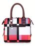 4pcs Bag Set Shoulder Bag, Women's Trendy Colorblock Casual Crossbody Bag