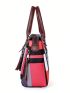 4pcs Bag Set Shoulder Bag, Women's Trendy Colorblock Casual Crossbody Bag