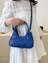 Small Shoulder Bag Solid Color Studded Decor Double Handle