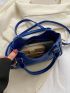 Small Shoulder Bag Solid Color Studded Decor Double Handle