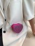 Mini Novelty Bag Sequin Decor Chain Strap Heart Shaped