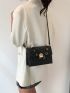 Small Square Bag Quilted Chain Decor Flap