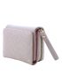 Heart Pattern Small Wallet Stitch Detail With Zipper For Daily