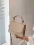 Crocodile Embossed Square Bag Mini Flap
