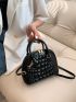Small Dome Bag Crocodile Embossed Metallic Funky
