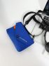 Letter Graphic Envelope Bag Mini Flap Blue Waterproof