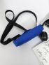 Letter Graphic Envelope Bag Mini Flap Blue Waterproof
