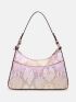 Snakeskin Embossed Hobo Bag Medium Zipper Genuine Leather