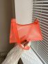 PVC Baguette Bag Funky Zipper Neon Orange