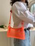 PVC Baguette Bag Funky Zipper Neon Orange