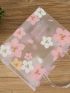 Floral Graphic PVC Square Bag Double Handle