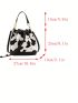 Colorblock Bucket Bag Cow Pattern Drawstring Design