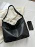 Minimalist Hobo Bag Solid Black