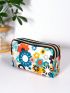 Floral Graphic Long Wallet With Zipper Waterproof