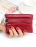 1Pc Vintage Men's Zipper Purses Coin Purse Cash Change Wallet Key Holder Money Pouch Gift For Women