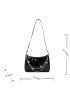 Mini Hobo Bag Stitch Detail Chain & Butterfly Decor