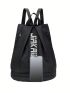 Letter Graphic Classic Backpack Black