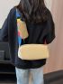 Khaki Square Bag Minimalist Adjustable Strap With Coin Purse