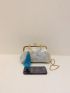 Small Satchel Bag Flower Pattern Tassel Decor Chain Strap