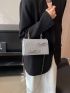 Mini Flap Square Bag Rhinestone & Bow Decor