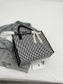 Twilly Scarf Decor Shoulder Tote Bag Medium Houndstooth Pattern