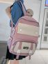Colorblock Classic Backpack Medium Zipper For School