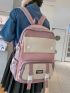 Colorblock Classic Backpack Medium Zipper For School